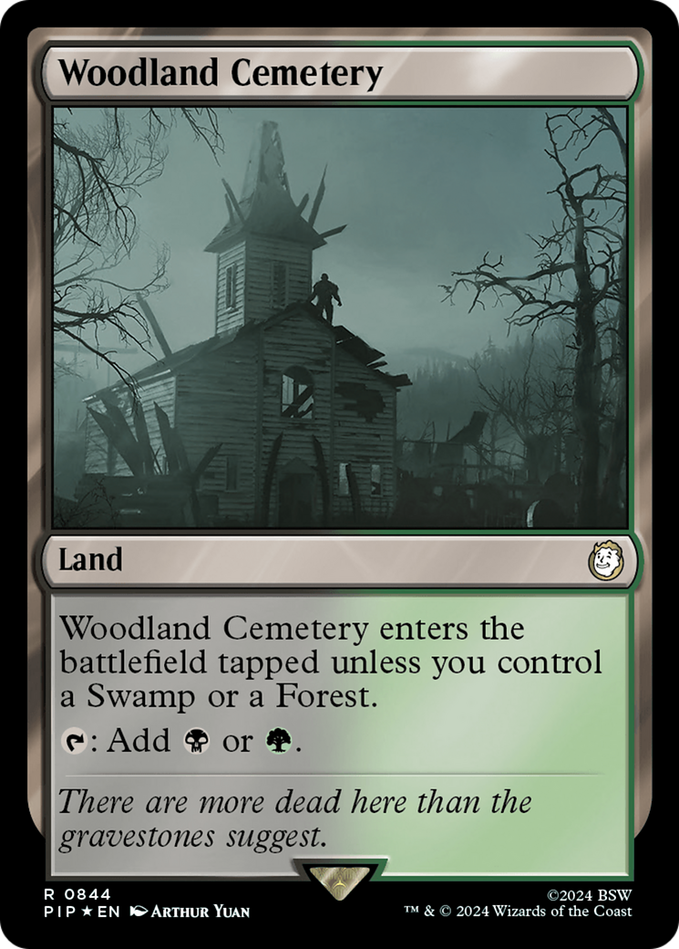 Woodland Cemetery (Surge Foil) (PIP-844) [Fallout] Foil MTG Single Wizards of the Coast