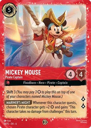 Mickey Mouse - Pirate Captain (18) [Disney Lorcana Promo Cards] Holofoil Lorcana Single Disney