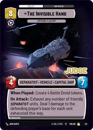 The Invisible Hand - Imposing Flagship (1/2) [Judge Promos] Star Wars: Unlimited Single Disney