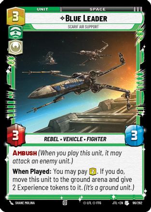 Blue Leader - Scarif Air Support (096/262) [Jump to Lightspeed] Star Wars: Unlimited Single Disney