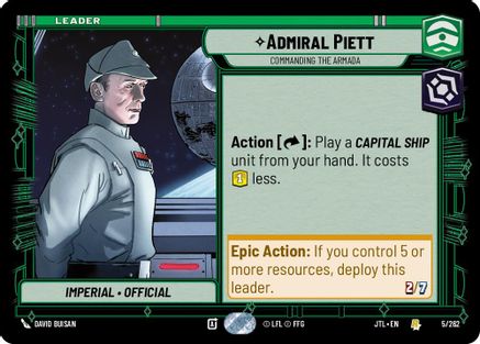 Admiral Piett - Commanding the Armada (005/262) [Jump to Lightspeed] Star Wars: Unlimited Single Disney