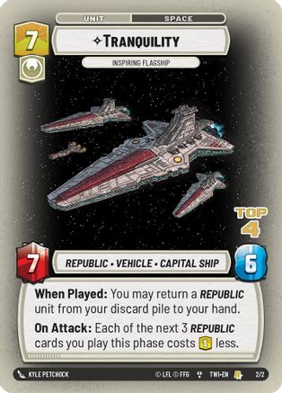 Tranquility - Inspiring Flagship (Top 4) (2/2) [Store Showdown Promos] Foil Star Wars: Unlimited Single Disney