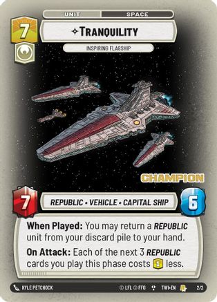 Tranquility - Inspiring Flagship (Champion) (2/2) [Store Showdown Promos] Foil Star Wars: Unlimited Single Disney