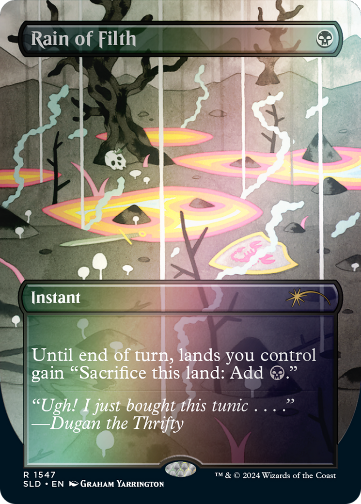 Rain of Filth (SLD-1547★) [Secret Lair] Drop (Borderless) Foil MTG Single Wizards of the Coast