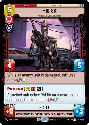 IG-88 - Murderous Phlutdroid (141/262) [Jump to Lightspeed] Star Wars: Unlimited Single Disney