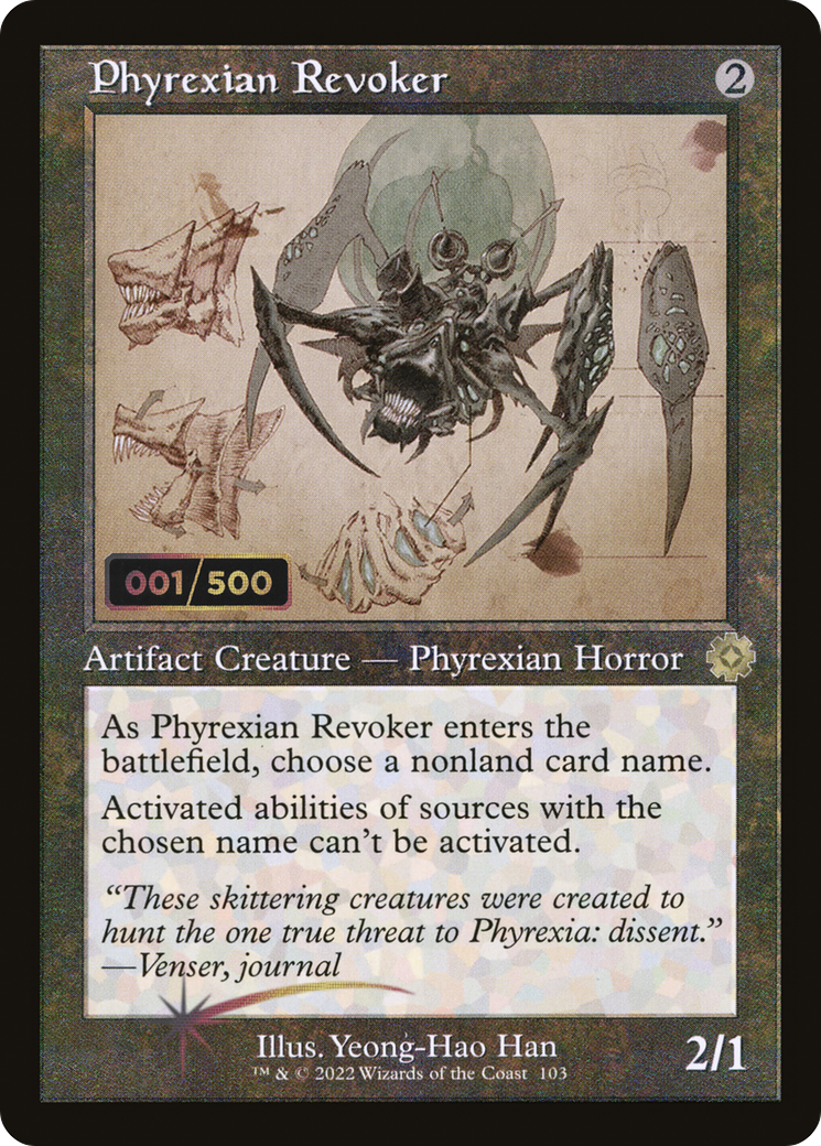Phyrexian Revoker (Schematic) (Serial Numbered) (BRR-103) [The Brothers' War Retro Artifacts] Foil MTG Single Wizards of the Coast