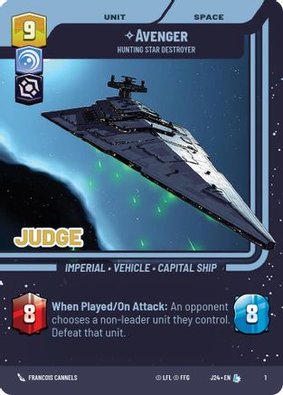 Avenger - Hunting Star Destroyer (1) [Judge Promos] Star Wars: Unlimited Single Disney