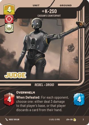 K-2SO - Cassian's Counterpart (2) [Judge Promos] Star Wars: Unlimited Single Disney