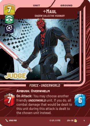Maul - Shadow Collective Visionary (4) [Judge Promos] Star Wars: Unlimited Single Disney
