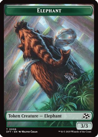 Elephant // Zombie (0003) Double-Sided Token (DFT-6 // 3) [Aetherdrift] Foil MTG Single Wizards of the Coast
