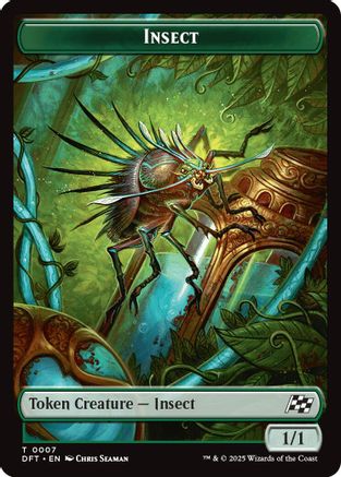 Insect // Elephant Double-Sided Token (DFT-7 // 6) [Aetherdrift] Foil MTG Single Wizards of the Coast