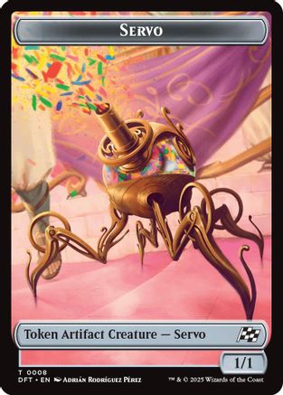 Servo // Thopter (0009) Double-Sided Token (DFT-8 // 9) [Aetherdrift] Foil MTG Single Wizards of the Coast