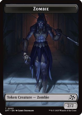 Zombie (0003) // Pilot Double-Sided Token (DFT-3 // 1) [Aetherdrift] Foil MTG Single Wizards of the Coast