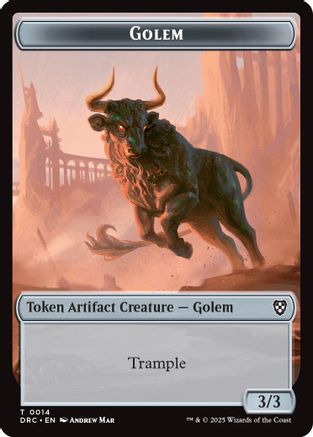 Golem (0014) // Golem (0015) Double-Sided Token (DRC-14 // 15) [Commander: Aetherdrift] Foil MTG Single Wizards of the Coast