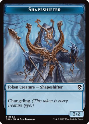 Shapeshifter // Zombie (0003) Double-Sided Token (DRC-4 // 3) [Commander: Aetherdrift] MTG Single Wizards of the Coast