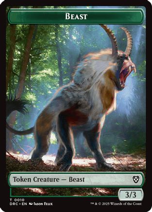 Beast (0010) // Servo Double-Sided Token (DRC-10 // 8) [Commander: Aetherdrift] MTG Single Wizards of the Coast