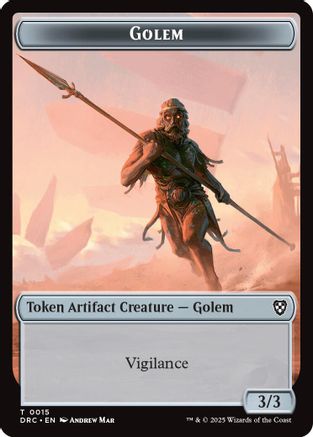 Golem (0015) // Thopter (0009) Double-Sided Token (DRC-15 // 9) [Commander: Aetherdrift] MTG Single Wizards of the Coast