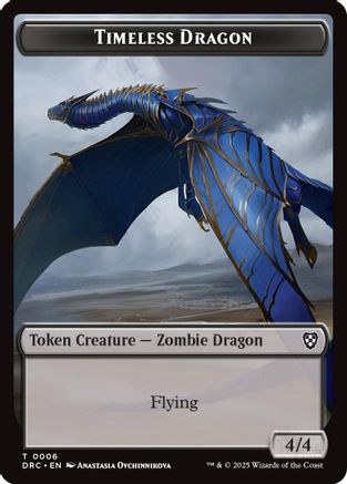 Timeless Dragon // Zombie (0003) Double-Sided Token (DRC-6 // 3) [Commander: Aetherdrift] MTG Single Wizards of the Coast