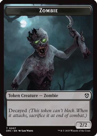 Zombie (0007) // Zombie (0003) Double-Sided Token (DRC-7 // 3) [Commander: Aetherdrift] MTG Single Wizards of the Coast