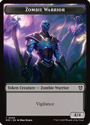 Zombie Warrior // Zombie (0003) Double-Sided Token (DRC-9 // 3) [Commander: Aetherdrift] MTG Single Wizards of the Coast