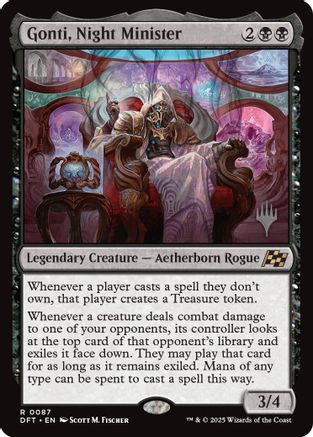 Gonti, Night Minister (PPDFT-087) [Promo Pack: Aetherdrift] Foil MTG Single Wizards of the Coast