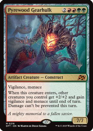 Pyrewood Gearhulk (PPDFT-216) [Promo Pack: Aetherdrift] Foil MTG Single Wizards of the Coast