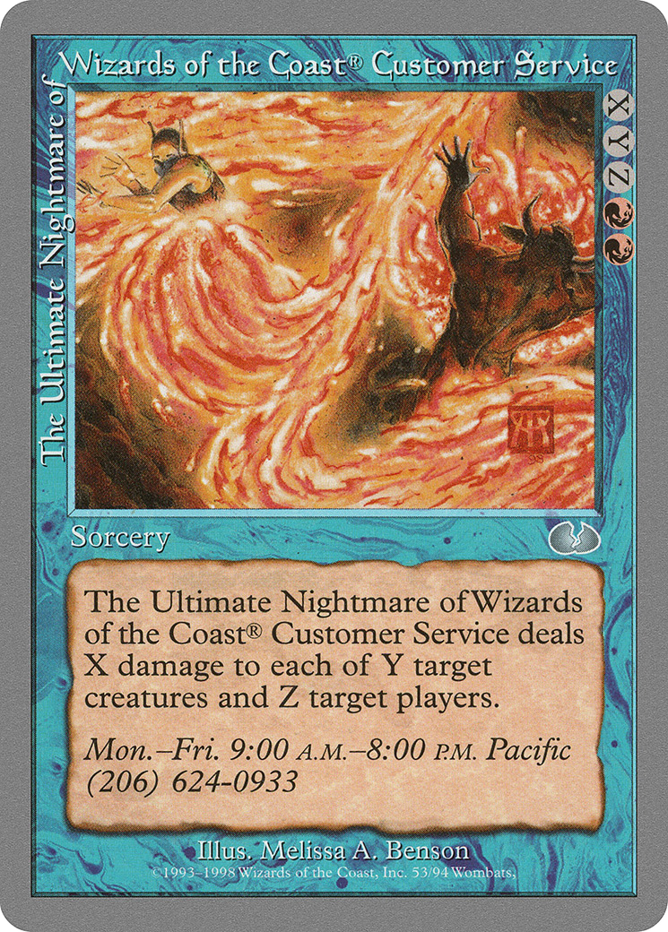 The Ultimate Nightmare of Wizards of the Coast® Customer Service (UGL-053) [Unglued] MTG Single Wizards of the Coast