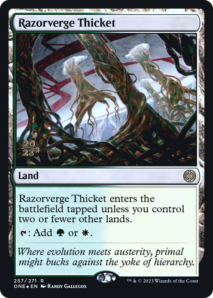 Razorverge Thicket (PRE-257) [Phyrexia: All Will Be One Promos] Foil MTG Single Wizards of the Coast