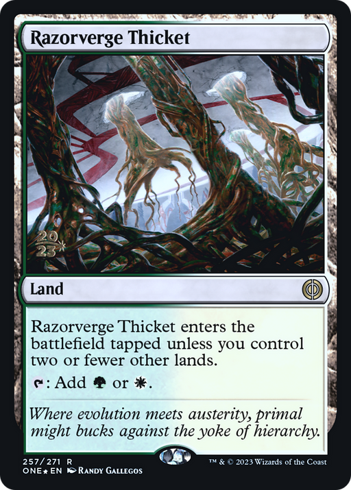 Razorverge Thicket (PRE-257) [Phyrexia: All Will Be One Promos] Foil MTG Single Wizards of the Coast