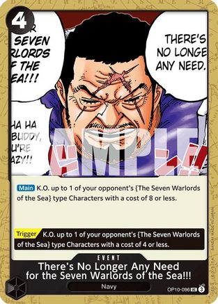 There's No Longer Any Need for the Seven Warlords of the Sea!!! (OP10-096) [Royal Blood] One Piece Single Bandai