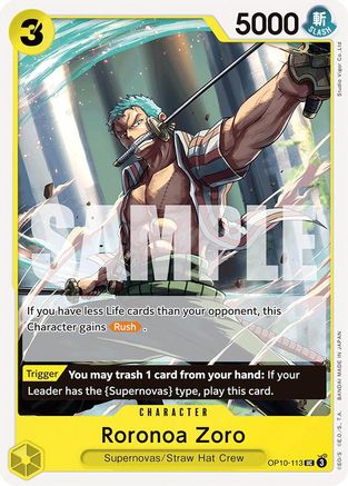 Roronoa Zoro (113) (OP10-113) [Royal Blood] One Piece Single Bandai