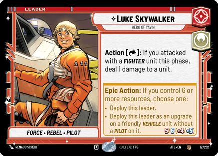 Luke Skywalker - Hero of Yavin (012/262) [Jump to Lightspeed] Star Wars: Unlimited Single Disney
