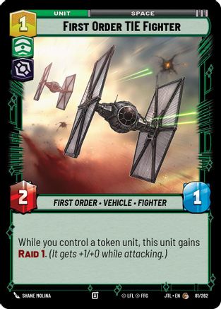 First Order TIE Fighter (081/262) [Jump to Lightspeed] Star Wars: Unlimited Single Disney