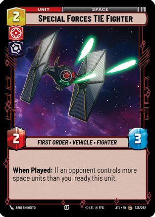Special Forces TIE Fighter (135/262) [Jump to Lightspeed] Star Wars: Unlimited Single Disney