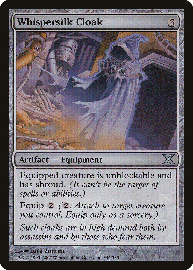 Whispersilk Cloak (10E-345) [Tenth Edition] MTG Single Wizards of the Coast