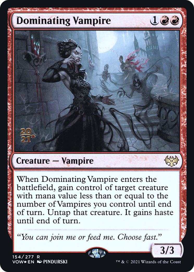 Dominating Vampire (PRE-154S) [Innistrad: Crimson Vow Promos] Foil MTG Single Wizards of the Coast