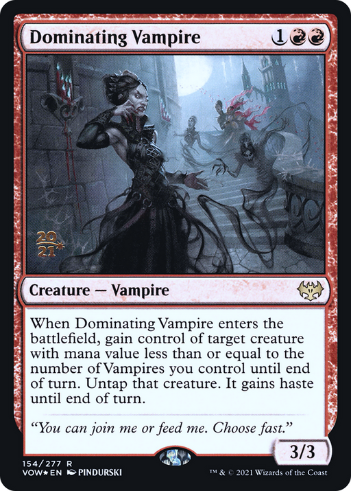 Dominating Vampire (PRE-154S) [Innistrad: Crimson Vow Promos] Foil MTG Single Wizards of the Coast