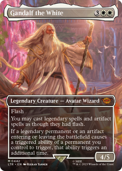 Gandalf the White (LTR-442) [The Lord of the Rings: Tales of Middle-earth] (Borderless) MTG Single Wizards of the Coast