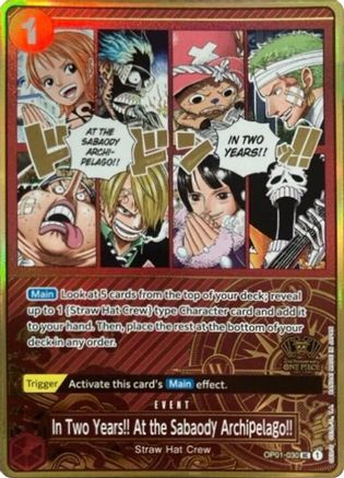 In Two Years!! At the Sabaody Archipelago!! (One Piece Japanese Version 2nd Anniversary Set) (OP01-030) [One Piece Promotion Cards] Foil One Piece Single Bandai