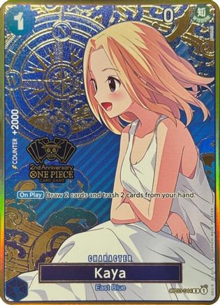 Kaya (One Piece Japanese Version 2nd Anniversary Set) (OP03-044) [One Piece Promotion Cards] Foil One Piece Single Bandai