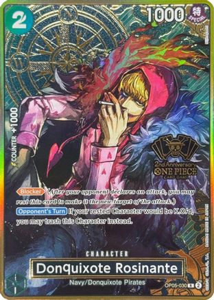 Donquixote Rosinante (One Piece Japanese Version 2nd Anniversary Set) (OP05-030) [One Piece Promotion Cards] Foil One Piece Single Bandai