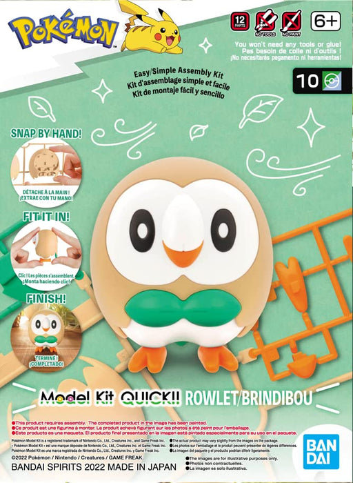 Bandai Spirits: Pokémon Model Kit Quick! Rowlett Toys & Plushes Bandai   