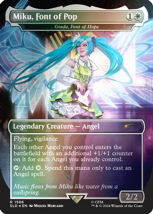 Miku, Font of Pop - Giada, Font of Hope (Rainbow Foil) (SLD-1586) [Secret Lair] Drop Series Foil MTG Single Wizards of the Coast