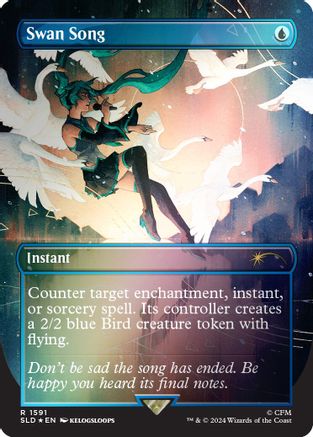 Swan Song (1591) (Rainbow Foil) (SLD-1591) [Secret Lair Drop Series] Foil