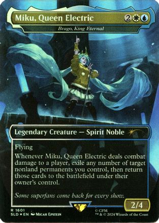 Miku, Queen Electric - Brago, King Eternal (Rainbow Foil) (SLD-1601) [Secret Lair] Drop Series Foil MTG Single Wizards of the Coast