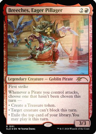 Breeches, Eager Pillager (Rainbow Foil) (SLD-1551) [Secret Lair Drop Series] Foil MTG Single Wizards of the Coast
