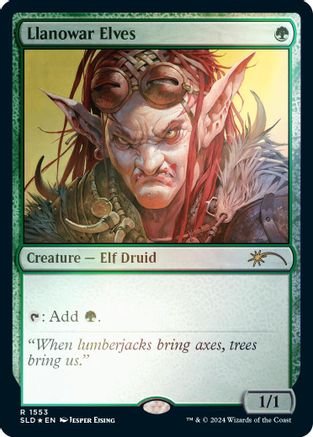 Llanowar Elves (1553) (Rainbow Foil) (SLD-1553) [Secret Lair Drop Series] Foil