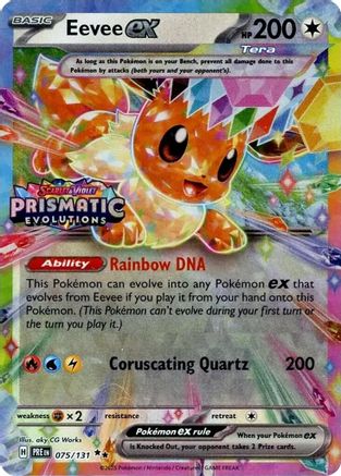 Eevee ex - 075/131 (Prismatic Evolutions Stamp) Holofoil [Misc: Cards & Products] Pokemon Single Pokémon