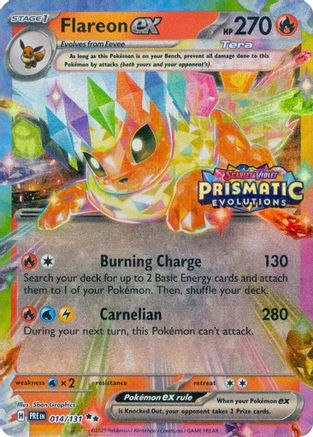 Flareon ex - 014/131 (Prismatic Evolutions Stamp) Holofoil [Misc: Cards & Products] Pokemon Single Pokémon