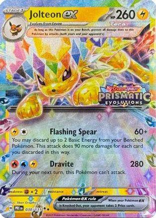 Jolteon ex - 030/131 (Prismatic Evolutions Stamp) Holofoil [Misc: Cards & Products] Pokemon Single Pokémon